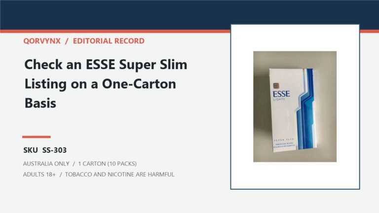 Qorvynx editorial record for ESSE Lights Super Slim - 1 Carton (10 Packs) and SKU SS-303